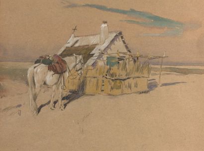 Attribué à Édouard DOIGNEAU (1865-1954)
Cheval...