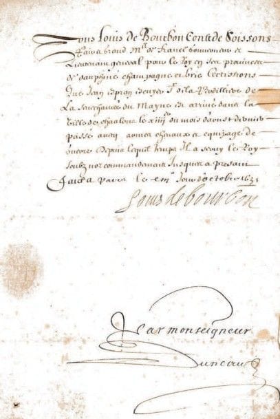 LOUIS XV
Réunion de 5 lettres signées dont...