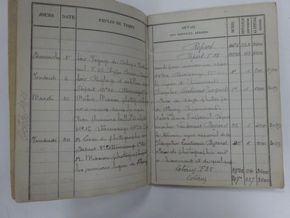 Rare ensemble de six carnets de vol du pilote...
