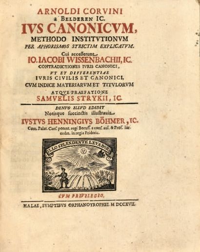 CORVIN (A.)
Ius Canonicum... Halae, O. Trophei,...