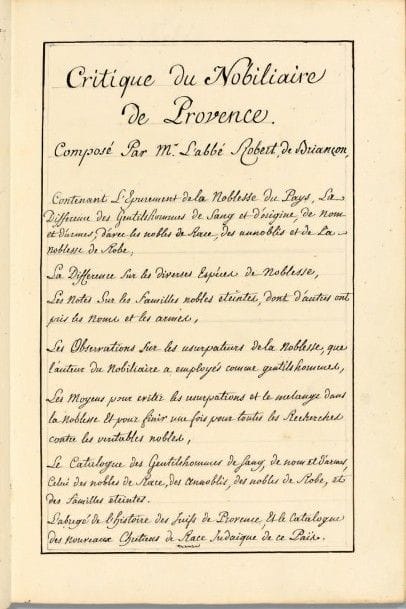 BRIANÇON (Abbé Robert de)
Critique du Nobiliaire...