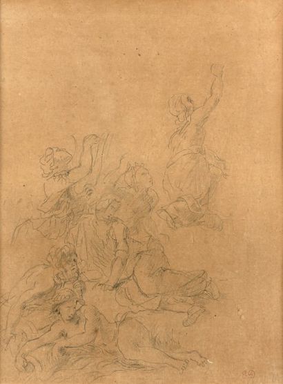 Eugène DELACROIX (1798-1863)
Etude de figures.
Dessin...