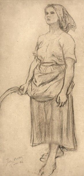 Jules BRETON (1827-1906)
Étude pour le chant...