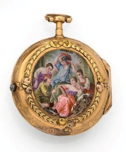Petite montre en or (750 millièmes).
Cadran...
