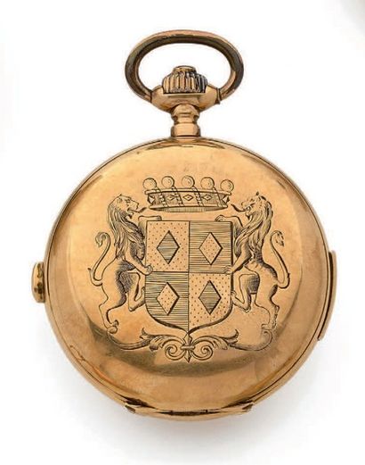Montre de gousset savonnette en or (750 millièmes)...