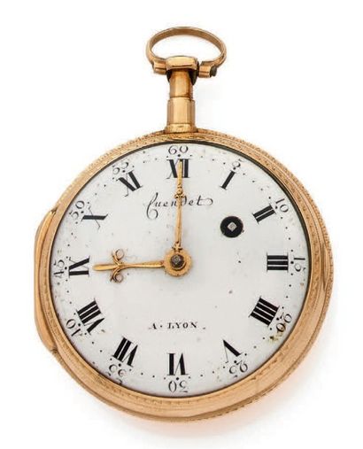 Montre de gousset en or (750 millièmes).
Cadran...