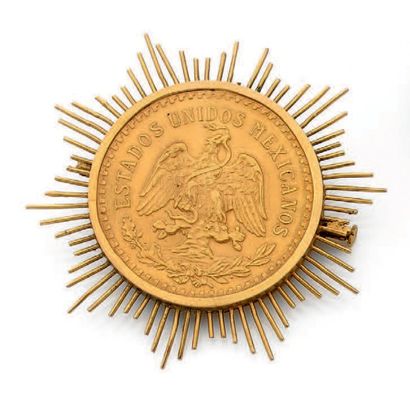 Broche pendentif en or jaune (750 millèmes),...