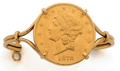 Bracelet rigide en or jaune (750 millièmes)...