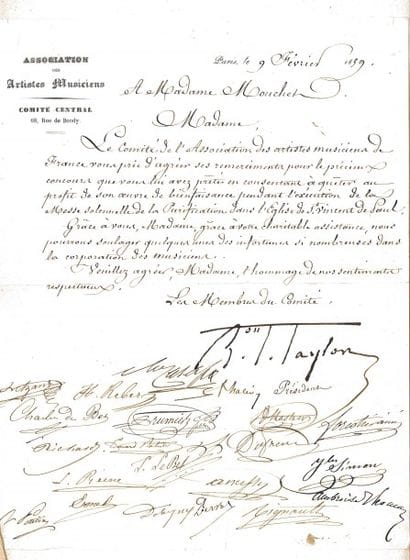MUSICIENS.

Réunion de 17 lettres ou cartes...
