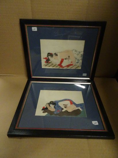 JAPON
Scènes érotiques.
Ensemble de sept...