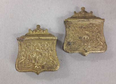 Paire de cartouchières de ceinture en laiton...