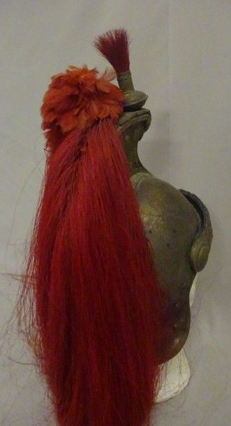 Casque de Cuirassier troupe modèle 1873.

Portant...