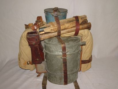 Sac à dos comprenant : bouteillon, gamelle,...