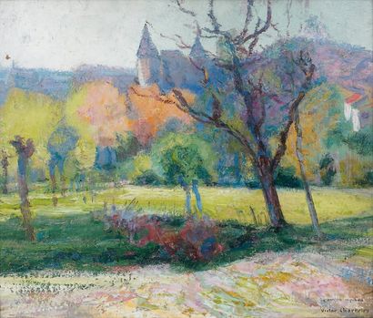 Victor CHARRETON (1864-1936)
Vue de village....