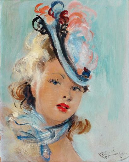 Jean-Gabriel DOMERGUE (1889-1962)
Mary. Huile...