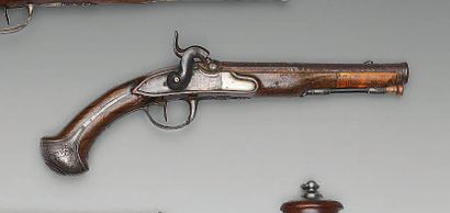 Pistolet d'officier à silex transformé à...