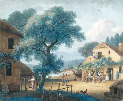 ECOLE FRANCAISE, vers 1800
Buveurs sous la...