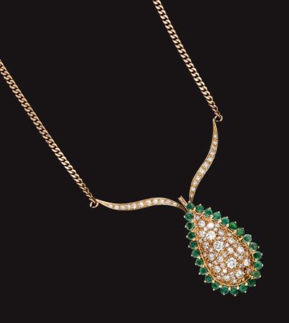 Pendentif piriforme en or jaune, comme la...