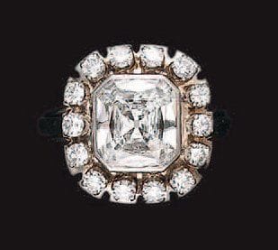 Bague en or et platine, ornée d'un diamant...