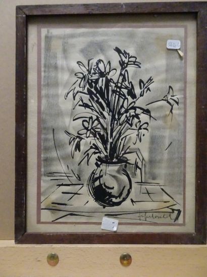 Jef FRIBOULET


Vase fleuri.

Encre de Chine...