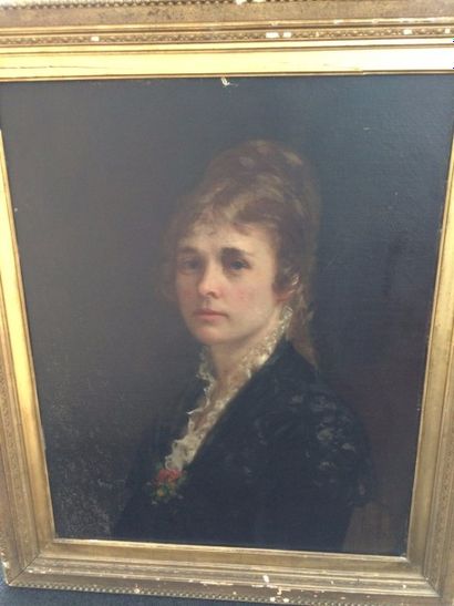 Ecole de la fin du XIXème siècle.
Portrait...