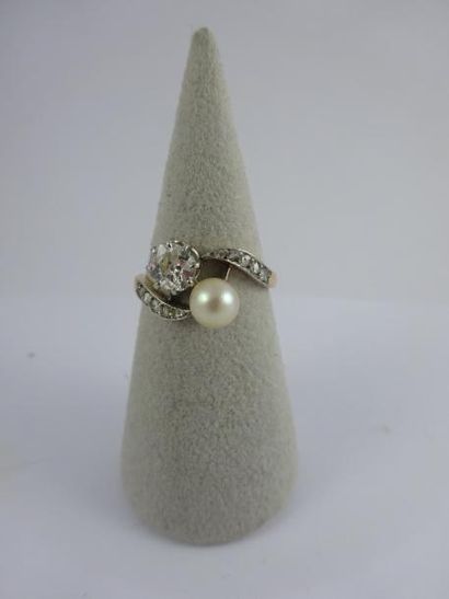 Bague Toi et Moi en ors jaune et gris (750)...