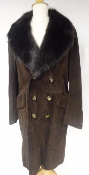 Manteau de dame en nubuck et fourrure de...