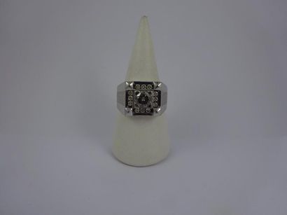 Bague chevalière en argent (min 800) palladié...