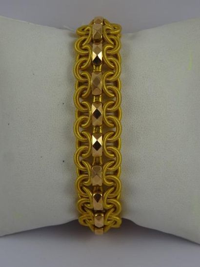 Bracelet en or jaune (750) à maille fantaisie...