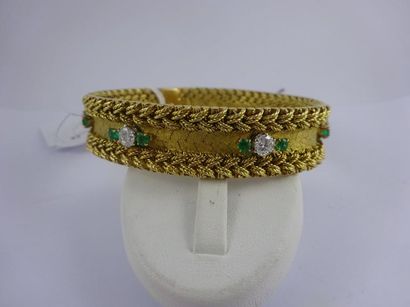 Bracelet ruban en or jaune (750) partiellement...