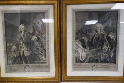 Deux gravures en noir et blanc du XVIIIème...