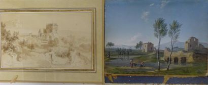 Deux dessins du XIXème siècle :

- Vue de...
