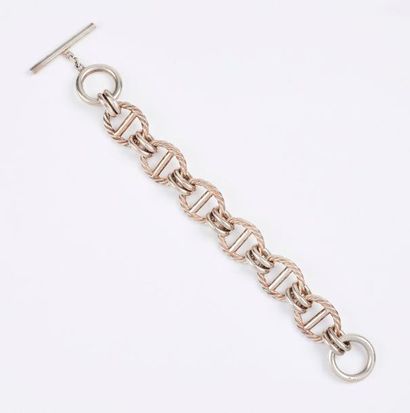 Bracelet en argent (925) à maille ancre à...