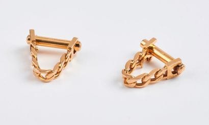 Paire de boutons de manchette en or jaune...