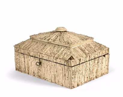 INDE
Coffret à couture rectangulaire en sarcophage...