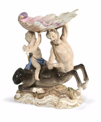 MEISSEN
Amour chevauchant un centaure et...