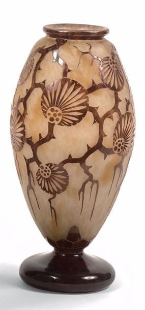 CHARDER
Vase ovoïde sur piédouche à col annulaire.
Epreuve...