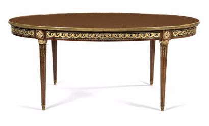 Table de salle à manger ovale à système de...