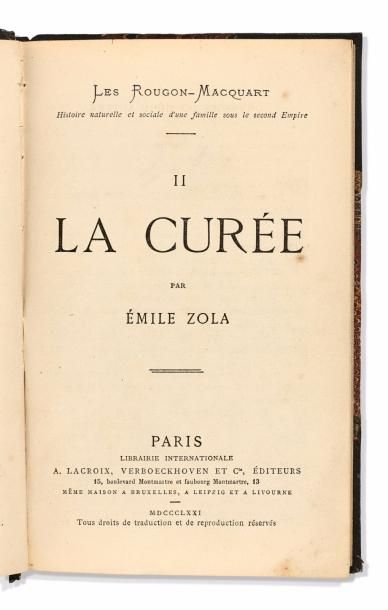 ZOLA (Emile)
L'Assommoir.
Paris, G. Charpentier,...