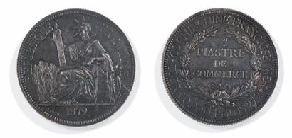 COCHINCHINE
Piastre de commerce, 1879 A (Paris),...