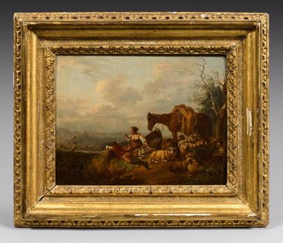 Olivier LE MAY (1734-1797)
Le Repos des pâtres.
Huile...