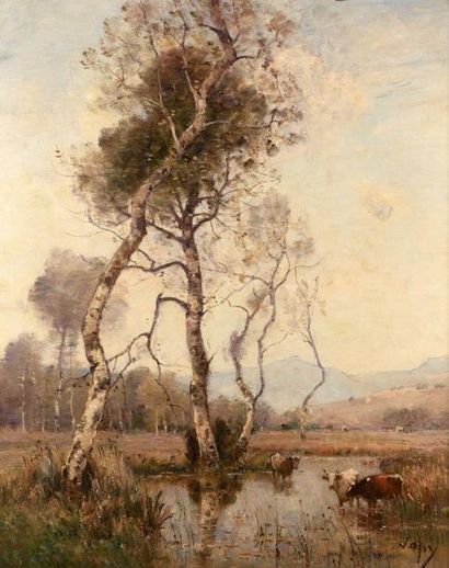 Louis Aimé JAPY (1840-1916)
Paysage aux vaches...