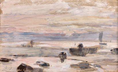 Eugène BOUDIN (1824-1898)
Pêcheur et barque...