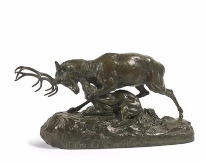 D'après Antoine-Louis BARYE (1796-1875)
Loup...