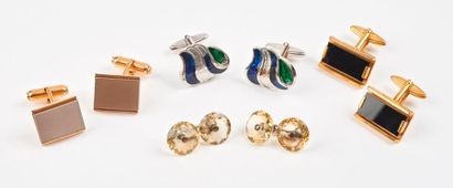 Paire de boutons de manchette en argent (925)...