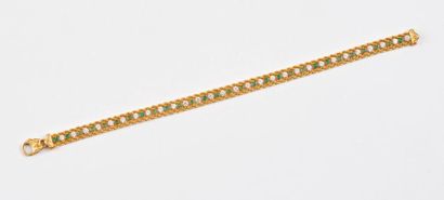 Bracelet articulé en or jaune (750) formé...