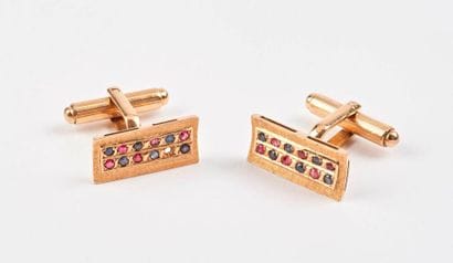 Paire de boutons de manchette en or jaune...