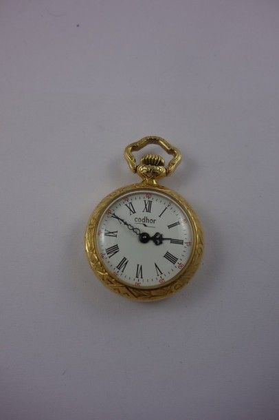 CODHOR
Montre de col en or jaune (750). 

Revers...
