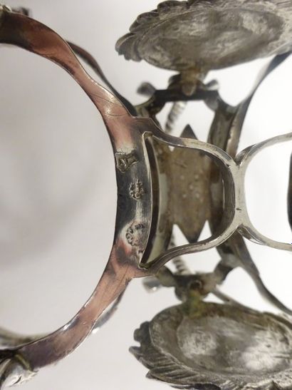 Saleron double en argent (950), à décor de...