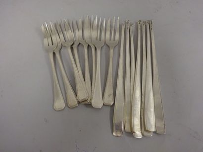 CHRISTOFLE
Partie de ménagère en métal argenté,...